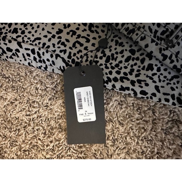 Rag & Bone Hana Grey Cheetah High Rise Crop Ankle Jeans 24 NWT - Picture 4 of 10